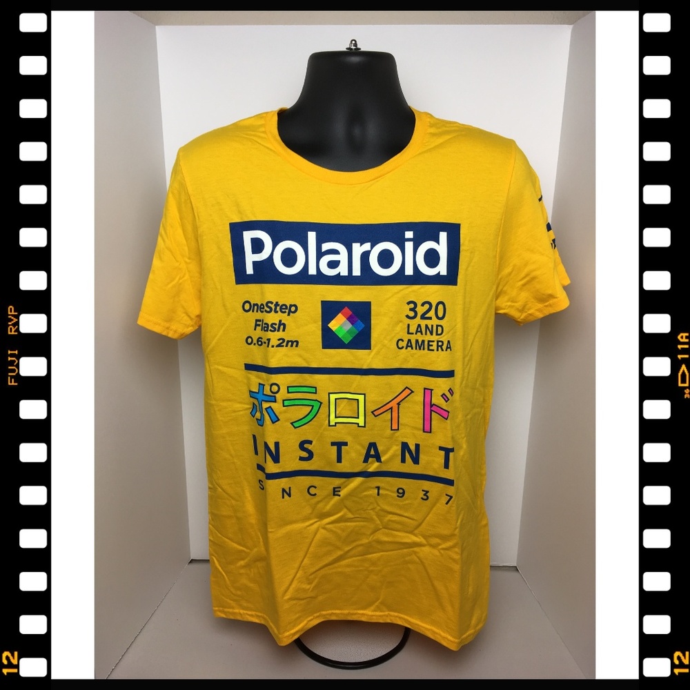 New~T-Shirt~Tee~Polaroid~Medium~M~Yellow~Licensed~